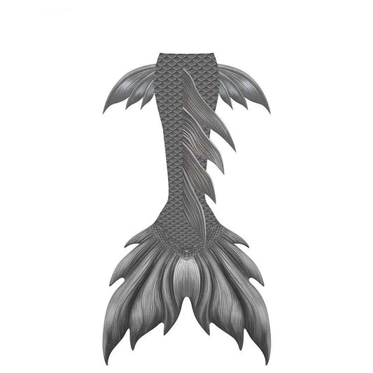 Shiny mermaid tails swimsuit by MANDOTOS INTERNATIONAL featuring a realistic mermaid skin design for swimming and costume wear.