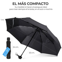 Compact folding mini umbrella from MANDOTOS INTERNATIONAL with UV printing, ideal for travel and sunny weather protection.