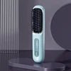 Cordless portable mini hair straightener by MANDOTOS INTERNATIONAL, USB rechargeable hot comb and styling brush for travel use.