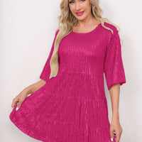 Mandotos International cross-border fashion sequined dress featuring European and US style, shimmering silver with long sleeves.