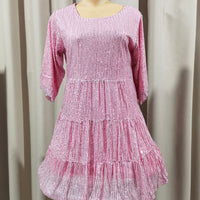 Mandotos International cross-border fashion sequined dress featuring Europe and US style, with sparkling sequins and elegant fit.
