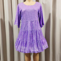 Mandotos International cross-border fashion sequined dress with European and US style, featuring vibrant sequins and elegant design.