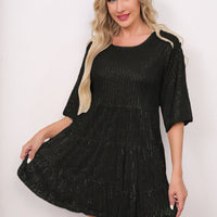 Mandotos International cross-border fashion sequined dress featuring European and US style, with shiny sequins and elegant design.