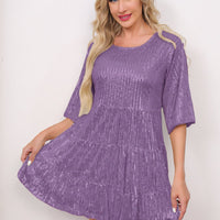 Mandotos International cross-border fashion sequined dress featuring Europe and US style, with shimmering details and elegant design.