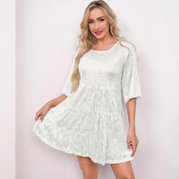 Mandotos International cross-border fashion sequined dress featuring Europe and US style, with sparkling sequins and elegant design.