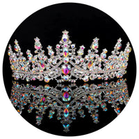 Crystal Elegance wedding tiara by MANDOTOS INTERNATIONAL featuring sparkling crystals and intricate metal detailing.