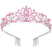 Crystal Queen Rhinestone Tiara with combs by MANDOTOS INTERNATIONAL, featuring sparkling rhinestones and elegant design.