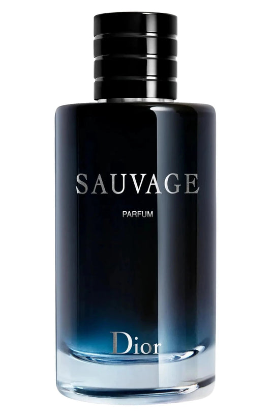 Dior Sauvage men's parfum spray in 3.4 ounces, featuring sleek bottle design and luxurious fragrance for men.