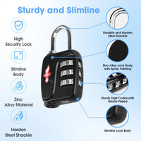 Mandotos International Dualvrown black luggage lock with key and combination, designed for secure travel and outdoor use.