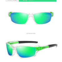 Mandotos International DUBERY 2022 polarized night vision sunglasses for men, sport glasses with sleek black frame and tinted lenses.