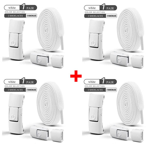 Elastic no-tie shoelaces with press lock for sneakers, suitable for kids and adults, by MANDOTOS INTERNATIONAL.