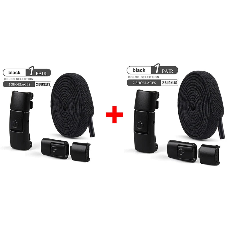 Elastic no-tie shoelaces with press lock for sneakers, suitable for kids and adults, by MANDOTOS INTERNATIONAL.