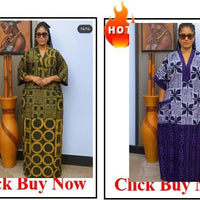 Elegant African V-neck maxi dress by MANDOTOS INTERNATIONAL, featuring intricate patterns and flowing fabric for wedding parties.