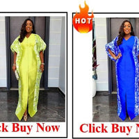 Elegant African V-neck maxi dress by MANDOTOS INTERNATIONAL, perfect for wedding parties, featuring vibrant fabric and stylish design.