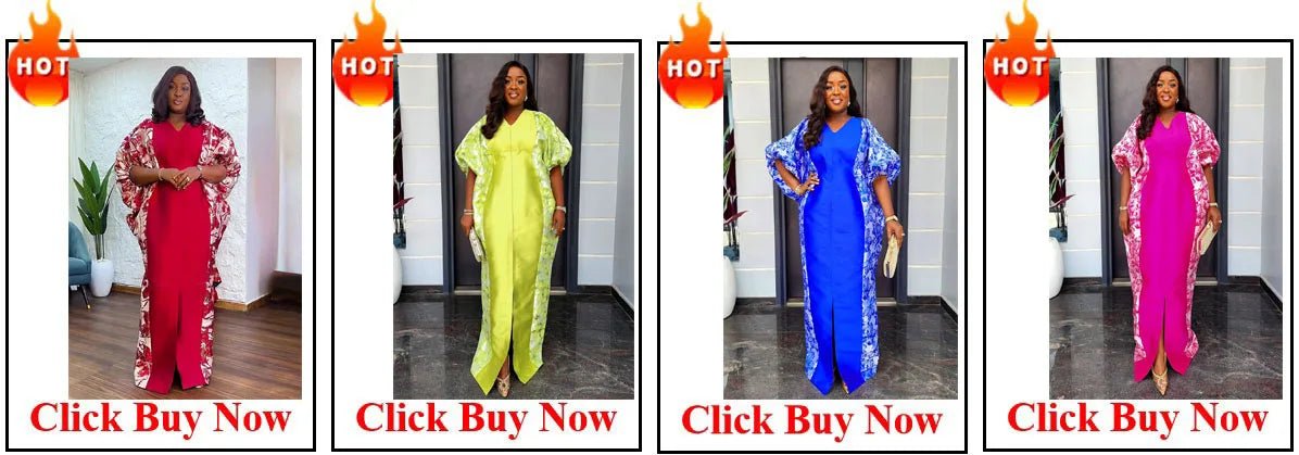 Elegant African V-neck maxi dress by MANDOTOS INTERNATIONAL, perfect for wedding parties, featuring vibrant fabric and stylish design.