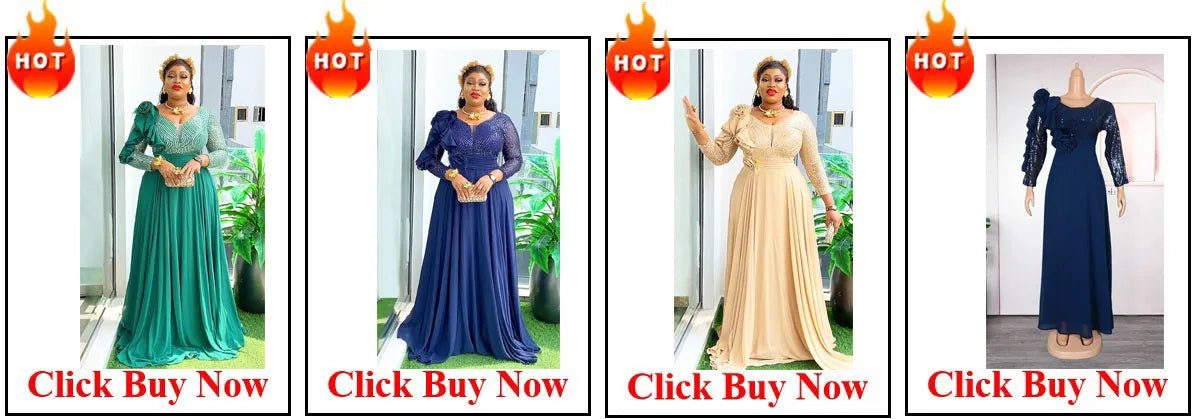 Elegant African V-neck maxi dress by MANDOTOS INTERNATIONAL, featuring intricate patterns and flowing fabric for wedding parties.