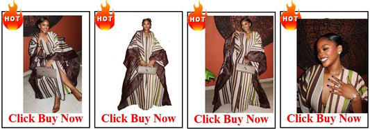 Elegant African V-neck maxi dress by MANDOTOS INTERNATIONAL, featuring intricate patterns and flowing fabric for wedding parties.