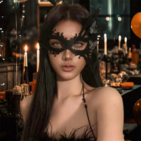 Elegant velvet mask by MANDOTOS INTERNATIONAL, perfect for Halloween and masquerade balls, featuring intricate design and mysterious style.