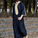Elegant men's black linen robe by MANDOTOS INTERNATIONAL, featuring a comfortable fit and stylish design.