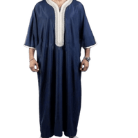 Men's black linen robe by MANDOTOS INTERNATIONAL, featuring a relaxed fit and elegant design for comfortable loungewear.