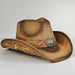 Embroidered straw cowboy hat by MANDOTOS INTERNATIONAL, Western sun hat for women and men, perfect for rodeo and country style.