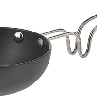 Eris Mini Black Anodized Fry/Tadka Pan by Mandotos International, 4.75-inch size, with black anodized finish, suitable for sautéing and frying.