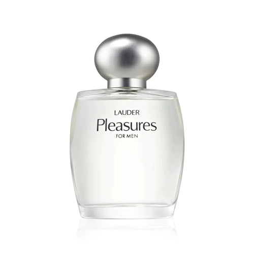 Estée Lauder Fresh Essence men's cologne with citrus and sandalwood scent, 3.4 oz bottle, displayed in a clear glass container.