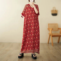 Ethnic Bohemian beach dress for women by MANDOTOS INTERNATIONAL, featuring casual, flowing style in vibrant print.
