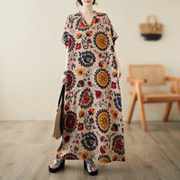 Ethnic Bohemian beach dress for women by MANDOTOS INTERNATIONAL, featuring casual and fashionable design with vibrant patterns.
