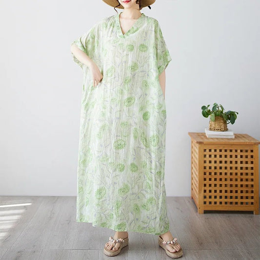 Ethnic bohemian beach dress for women by MANDOTOS INTERNATIONAL, casual fashion with colorful patterns and lightweight fabric.