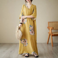 Ethnic Bohemian beach dress for women by MANDOTOS INTERNATIONAL, casual and stylish with vibrant patterns and flowing fabric.