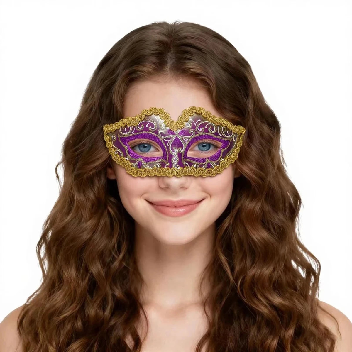 Handcrafted party mask by MANDOTOS INTERNATIONAL featuring intricate designs for carnival and social events.