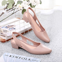 Mandotos International women's casual jelly sandals with shallow mouth, mid-low heel, breathable plastic material, Korean style.