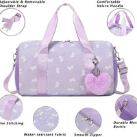 Fashionable MANDOTOS INTERNATIONAL backpack with bowknot pattern, foldable design, 20-35L capacity for daily use and travel.