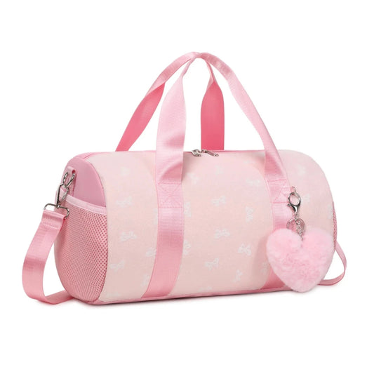 Fashionable MANDOTOS backpack with bowknot pattern, foldable design, 20-35L capacity, suitable for travel and daily use.