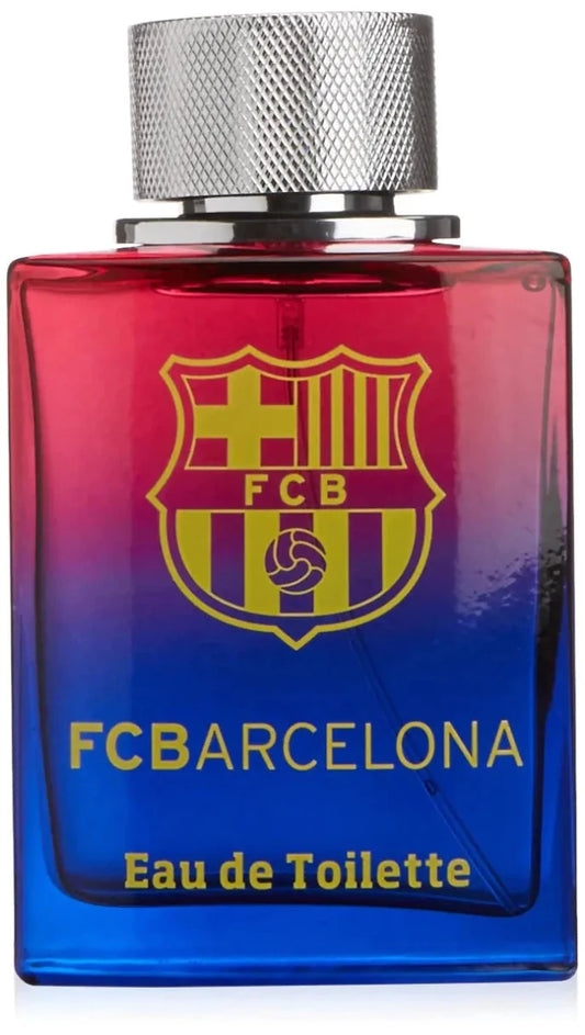 FC Barcelona Men's Fresh Essence cologne bottle by Mandotos International, 3.4 oz, featuring the club's logo and fresh scent packaging