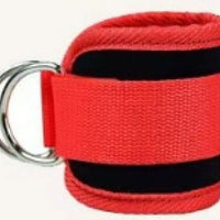 Mandotos International FlexFit ankle resistance bands on a white background, showcasing adjustable elastic fitness equipment.