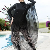 Floral burkini swimsuit for women by Mandotos International, modest swimwear perfect for middle-aged women at the beach or pool.