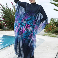 Mandotos International floral burkini for women, modest swimwear for middle-aged women, featuring a colorful floral pattern and full coverage.