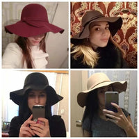 Women’s French Style Fedora Hat by MANDOTOS INTERNATIONAL, wide brim felt hat ideal for winter and autumn jazz or derby fashion.