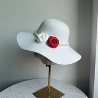 French style women's fedora hat with wide brim, felt material, suitable for winter and autumn, by MANDOTOS INTERNATIONAL.