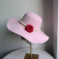 French style women's fedora hat with wide brim, felt material, suitable for winter and autumn, by MANDOTOS INTERNATIONAL.