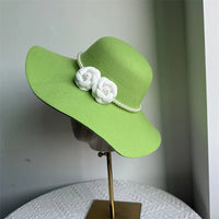 Women's French style wide brim felt fedora hat by MANDOTOS INTERNATIONAL, perfect for winter and autumn derby or jazz fashion.