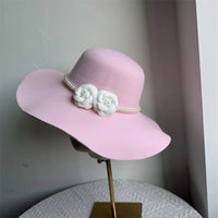 French style women's fedora hat with wide felt brim, perfect for winter and autumn, by MANDOTOS INTERNATIONAL.