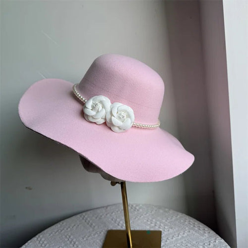 French style women's fedora hat with wide felt brim, perfect for winter and autumn, by MANDOTOS INTERNATIONAL.