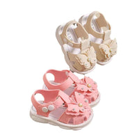 Girls' summer sandals by MANDOTOS INTERNATIONAL, non-slip soft sole infant beach shoes for little girls and babies.