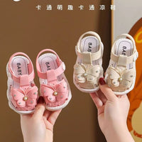 Girls' summer sandals by MANDOTOS INTERNATIONAL, soft sole, non-slip infant beach shoes, princess style for little girls.