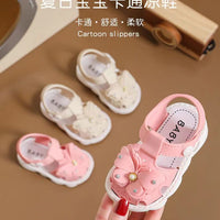 Girls' summer sandals by MANDOTOS INTERNATIONAL, soft sole, non-slip beach shoes for infants and little girls, princess style.