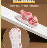 Girls' summer sandals by MANDOTOS INTERNATIONAL, soft sole, non-slip infant beach shoes with princess design for little girls.