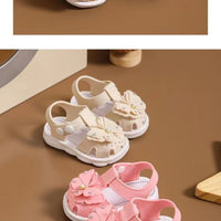 Girls' summer sandals by MANDOTOS INTERNATIONAL, soft sole, non-slip infant beach shoes, colorful princess style for little girls